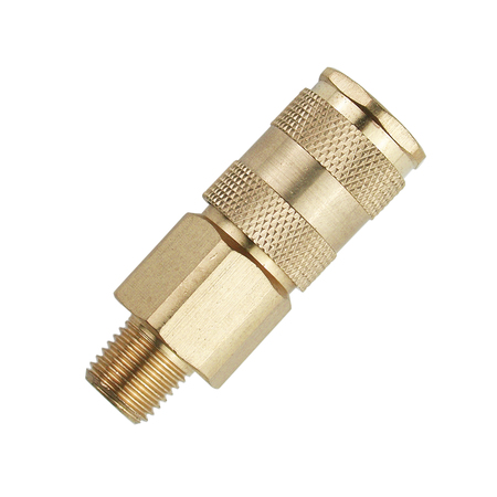 PRIMEFIT Industrial/M-Style 6-Ball Coupler 1/4" x 1/4" Male Brass XIC1414MB6